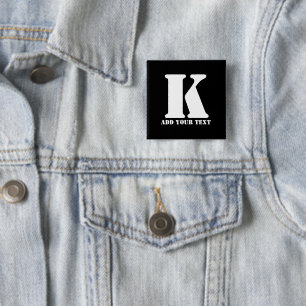 K Monogram Classic Trendy Custom Wedding Templa 15 Cm Square Badge