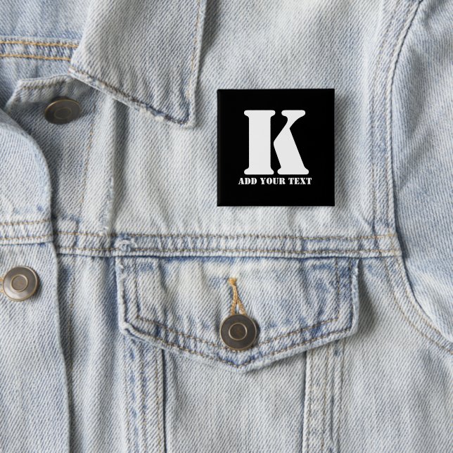 K  Monogram Classic Trendy Custom Wedding Templa 15 Cm Square Badge (In Situ)