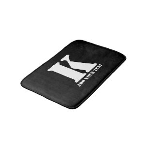 K  Monogram Classic Trendy Custom Wedding Templa Bath Mat