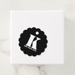 K Monogram Classic Trendy Custom Wedding Templa Favour Tags