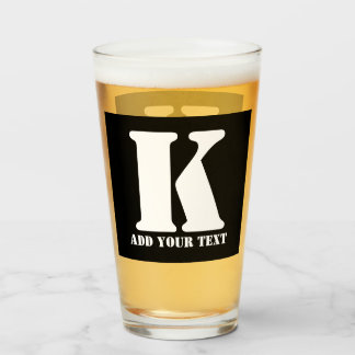 K  Monogram Classic Trendy Custom Wedding Templa Glass