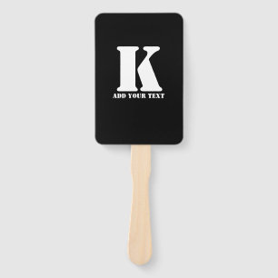 K  Monogram Classic Trendy Custom Wedding Templa Hand Fan