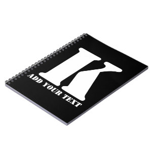 K  Monogram Classic Trendy Custom Wedding Templa Notebook