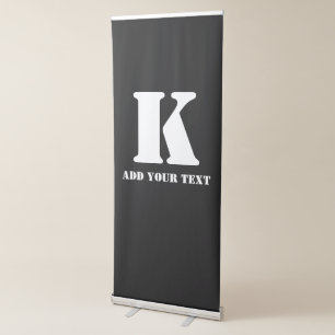 K Monogram Classic Trendy Custom Wedding Templa Retractable Banner