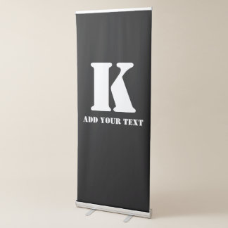 K  Monogram Classic Trendy Custom Wedding Templa Retractable Banner