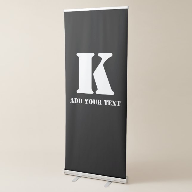 K  Monogram Classic Trendy Custom Wedding Templa Retractable Banner (3/4)