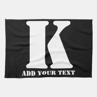 K  Monogram Classic Trendy Custom Wedding Templa Tea Towel