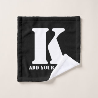 K  Monogram Classic Trendy Custom Wedding Templa Wash Cloth