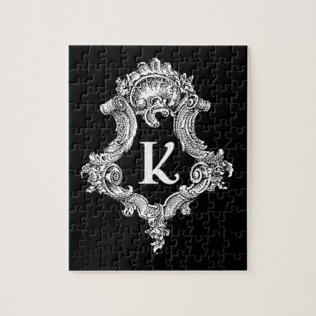 K Monogram Initial Jigsaw Puzzle (Vertical)