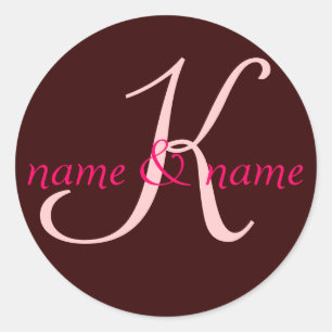 "K" monogram label - personalise first names