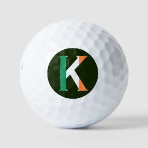 K Monogram overlaid on Irish Flag be6 gbcnt Golf Balls