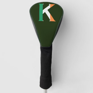 K Monogram overlaid on Irish Flag dccnt Golf Head Cover