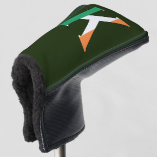 K Monogram overlaid on Irish Flag pct Golf Head Cover