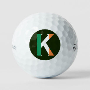 K Monogram overlaid on Irish Flag tmtp5 gbt Golf Balls
