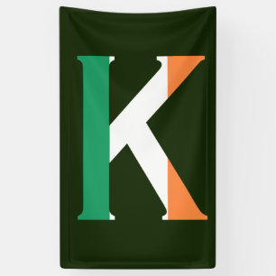 K Monogram overlaid on Irish Flag (v) bnrcnt Banner