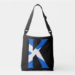 K Monogram overlaid on Scottish Flag cbbt Crossbody Bag