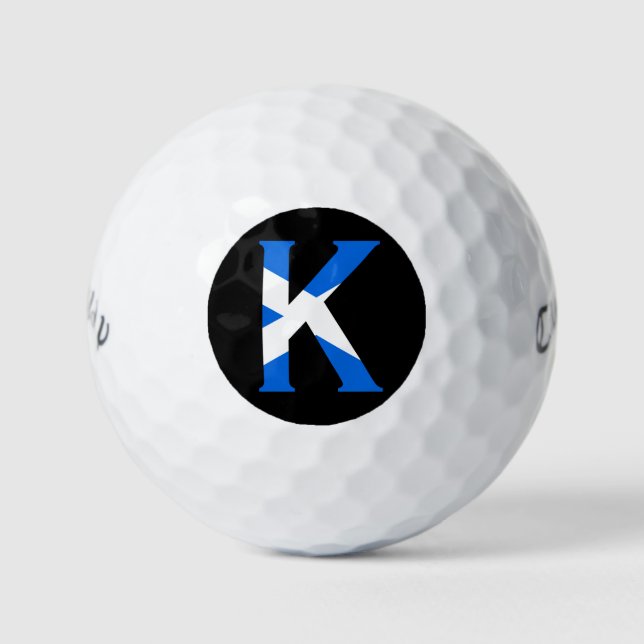 K Monogram overlaid on Scottish Flag cwb gbcnt Golf Balls (Front)