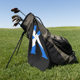 K Monogram overlaid on Scottish Flag gtcnt Golf Towel