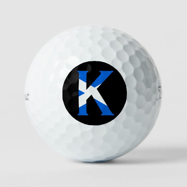 K Monogram overlaid on Scottish Flag tpv1 gbcnt Golf Balls (Front)