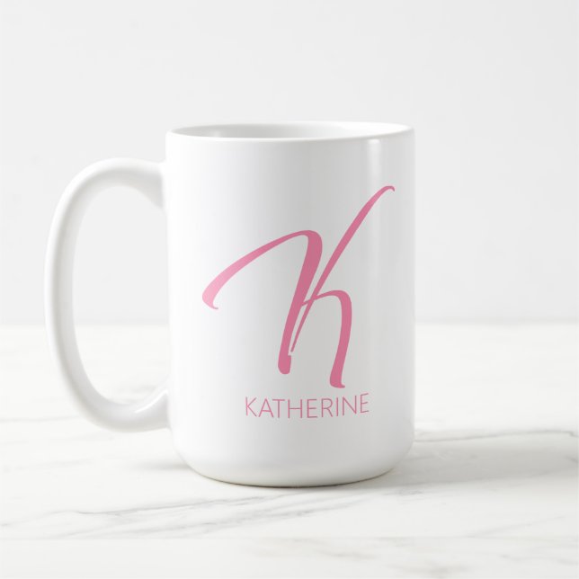 K Monogram Personalised Coffee Mug (Left)
