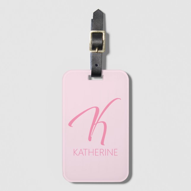 K Monogram Personalised Luggage Tag (Front Vertical)