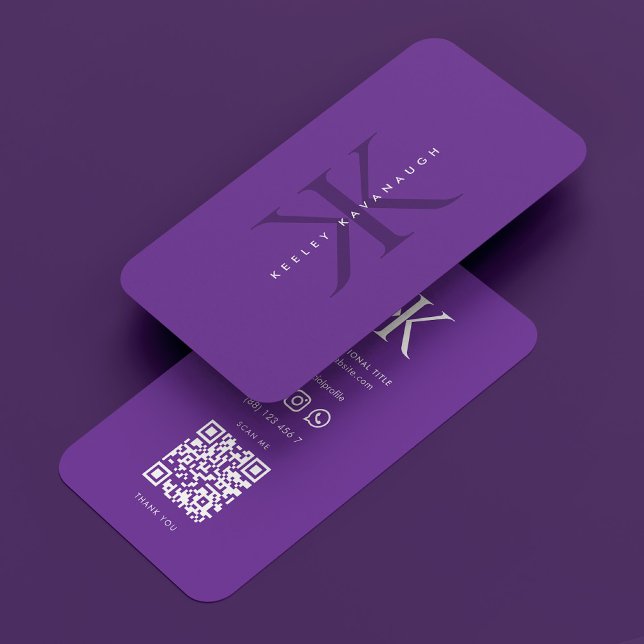 K Monogram Royal Purple Modern Professional Business Card (K Monogram Royal Purple Modern Professional Business Card
)