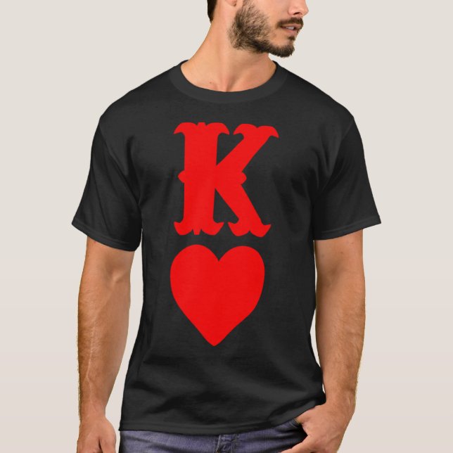 K Of Hearts Love Couples Valentines Day For  T-Shirt (Front)
