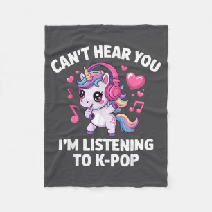 K-p Can't Hear You I'm Listening K-p K P Kawaii Kp Fleece Blanket