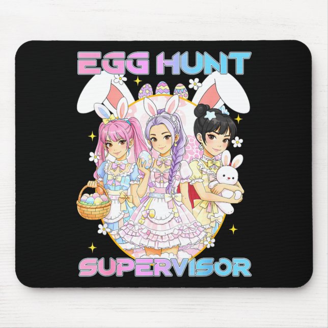 K-p Easter Bunny Egg Hunt Supervisor Funny Mum Mouse Mat (Front)