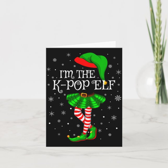 K-p Elf Christmas Family Group Women Girls Xmas Pa Card (Front)