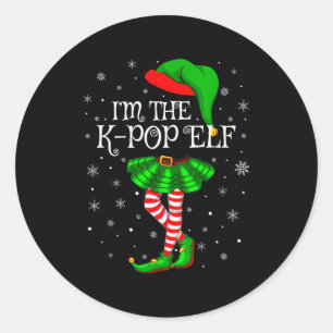 K-p Elf Christmas Family Group Women Girls Xmas Pa Classic Round Sticker