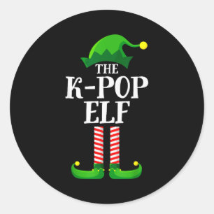 K-p Elf Matching Family Group Christmas Party Pyja Classic Round Sticker