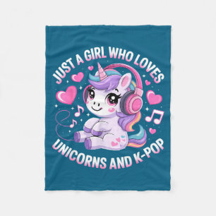 K-p Just A Girl Who Loves Unicorns And K-p K P Kp  Fleece Blanket