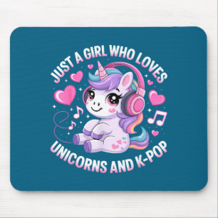 K-p Just A Girl Who Loves Unicorns And K-p K P Kp  Mouse Mat