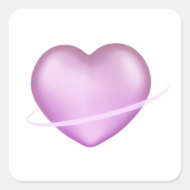 K-Pop 3D Heart Square Sticker (Front)