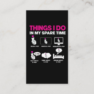 K-Pop addicted Girl Korean Music Lover Kawaii Business Card