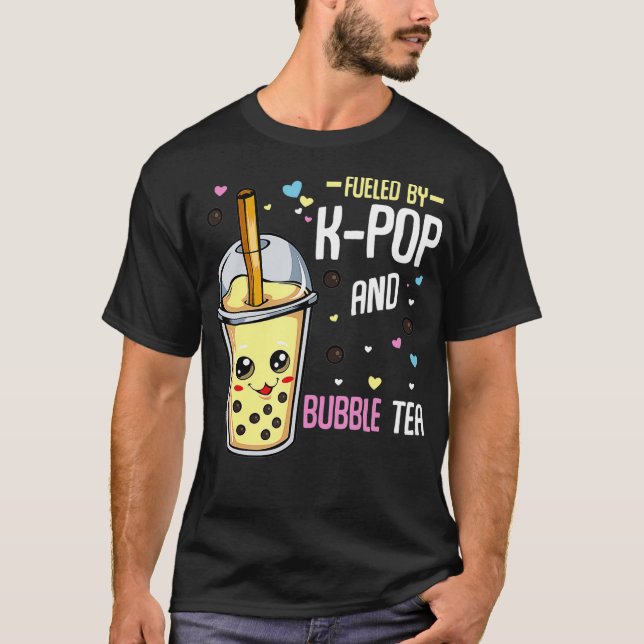 K-Pop and Bubble Tea Hallyu Funny Korean Fashion T-Shirt (Front)