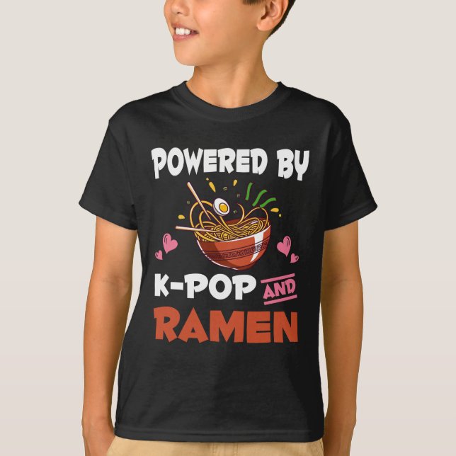 K-pop and Ramen addicted Kawaii Noodles Kpop T-Shirt (Front)