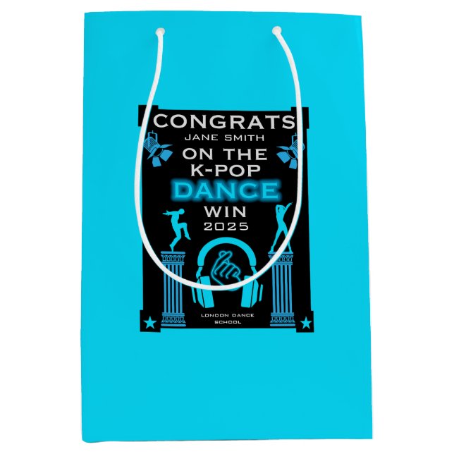 K-Pop Dance Competition Winner Congratulations Medium Gift Bag (Front)