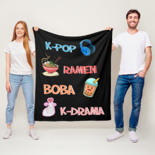 K-Pop Fashion for Fans of korean K-Drama & K-Pop Fleece Blanket