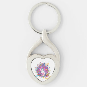 K-Pop Finger Heart Pop Art Design T-Shirt Key Ring