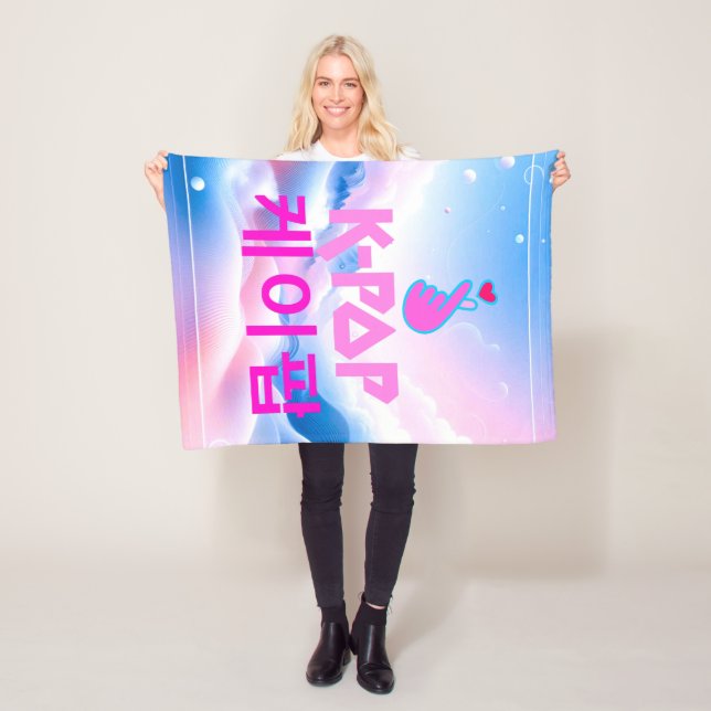 K-Pop Finger Heart: Show Your Love Fleece Blanket (In Situ)