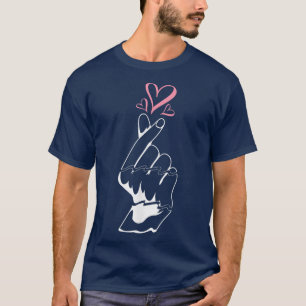K-Pop Finger Heart South Korea Music Lover  T-Shirt