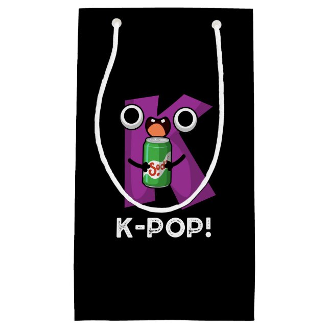K-Pop Funny Music Soda Pop Pun Dark BG Small Gift Bag (Front)