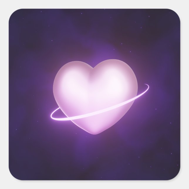 K-Pop Galaxy Heart Square Sticker (Front)