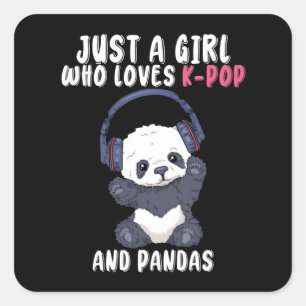 K Pop Gifts Girls Women Music Panda Korean Pop Square Sticker