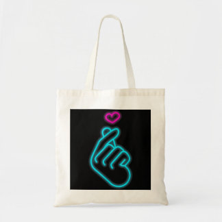 K-pop Hand Symbol Finger Heart Korean Pop Music Wo Tote Bag