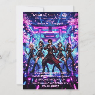 K-pop Idol Warriors Birthday Invitation