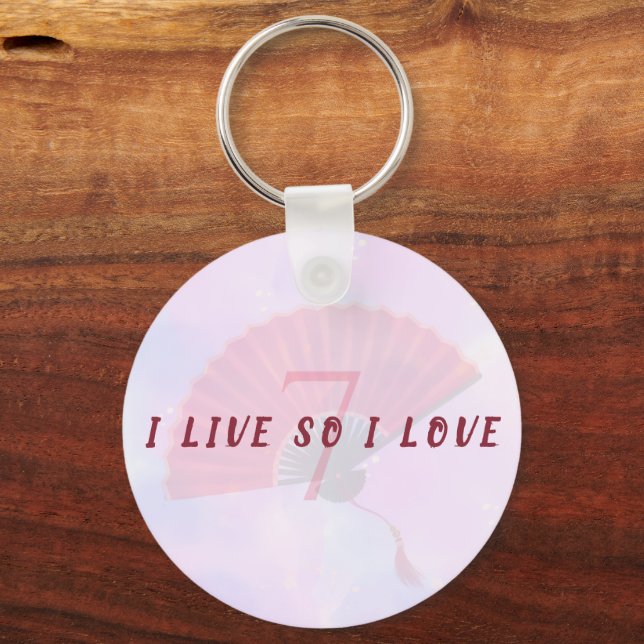 K-Pop Inspired Purple Aesthetic Fan Live Love Key Ring (Front)