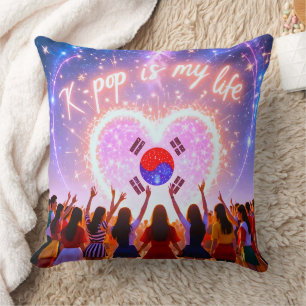 K-pop Is My Life Etched Across the Galaxy Cushion